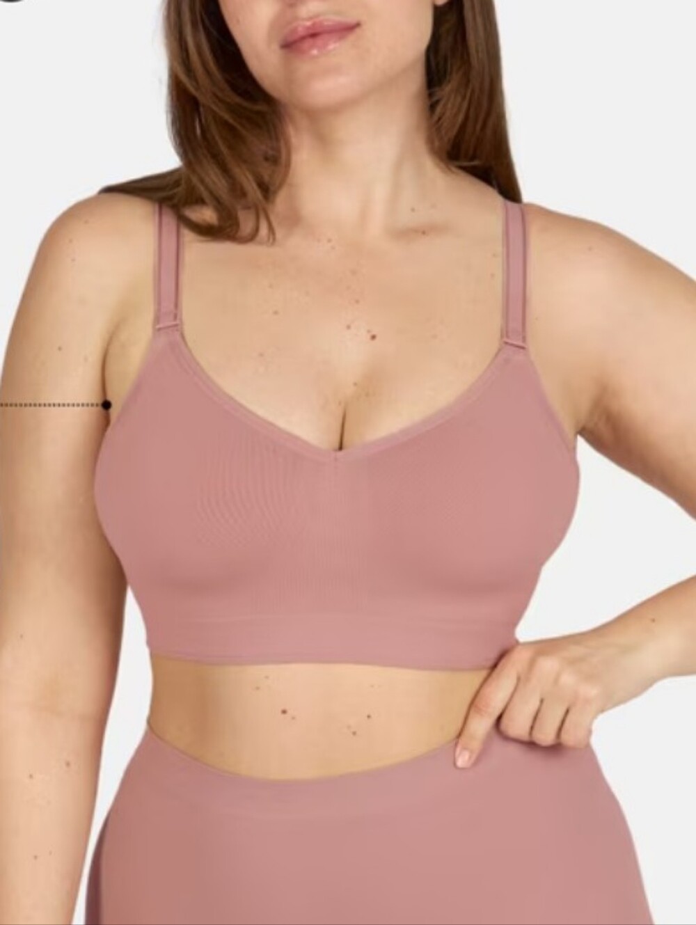 Fit For Me Fruit Of The Loom Seamless Wireless Bralette - Dusty Rose Sz XL